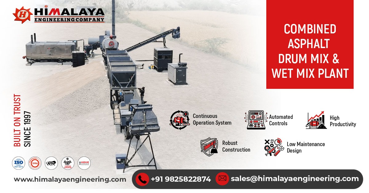 Combined Asphalt Drum Mix and Wet Mix Plant in Gujarat